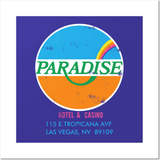 Retro Vintage Paradise Casino and Hotel Las Vegas Posters and Art